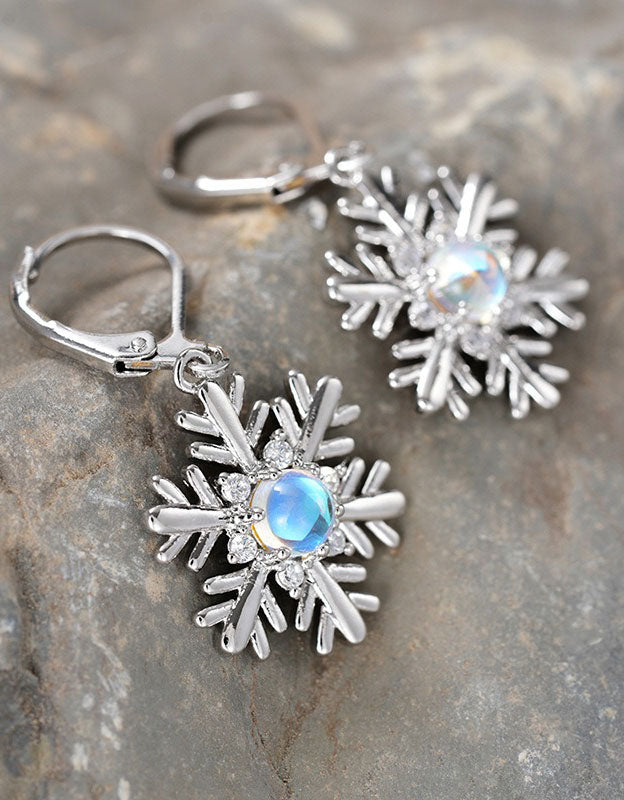 Handmade Snowflake Floral Drop Christmas Earrings for Women