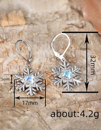 Handmade Snowflake Floral Drop Christmas Earrings for Women