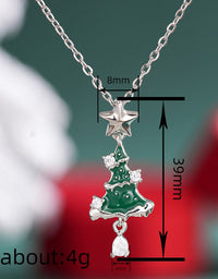 Handmade Unique Star Teardrop Christmas Tree Pendant Necklace