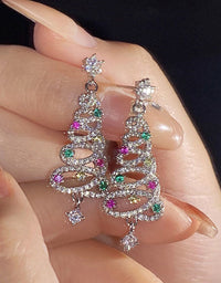 Handmade Christmas Tree Spiral Drop Earrings for Women