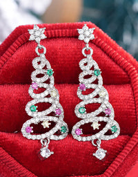 Handmade Christmas Tree Spiral Drop Earrings for Women
