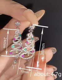 Handmade Christmas Tree Spiral Drop Earrings for Women