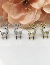 Women's Handmade Cute Christmas Reindeer Stud Earrings