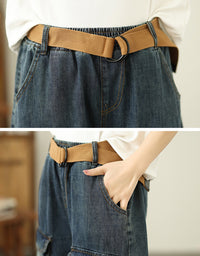 Casual Big Pockets Cargo Denim Shorts