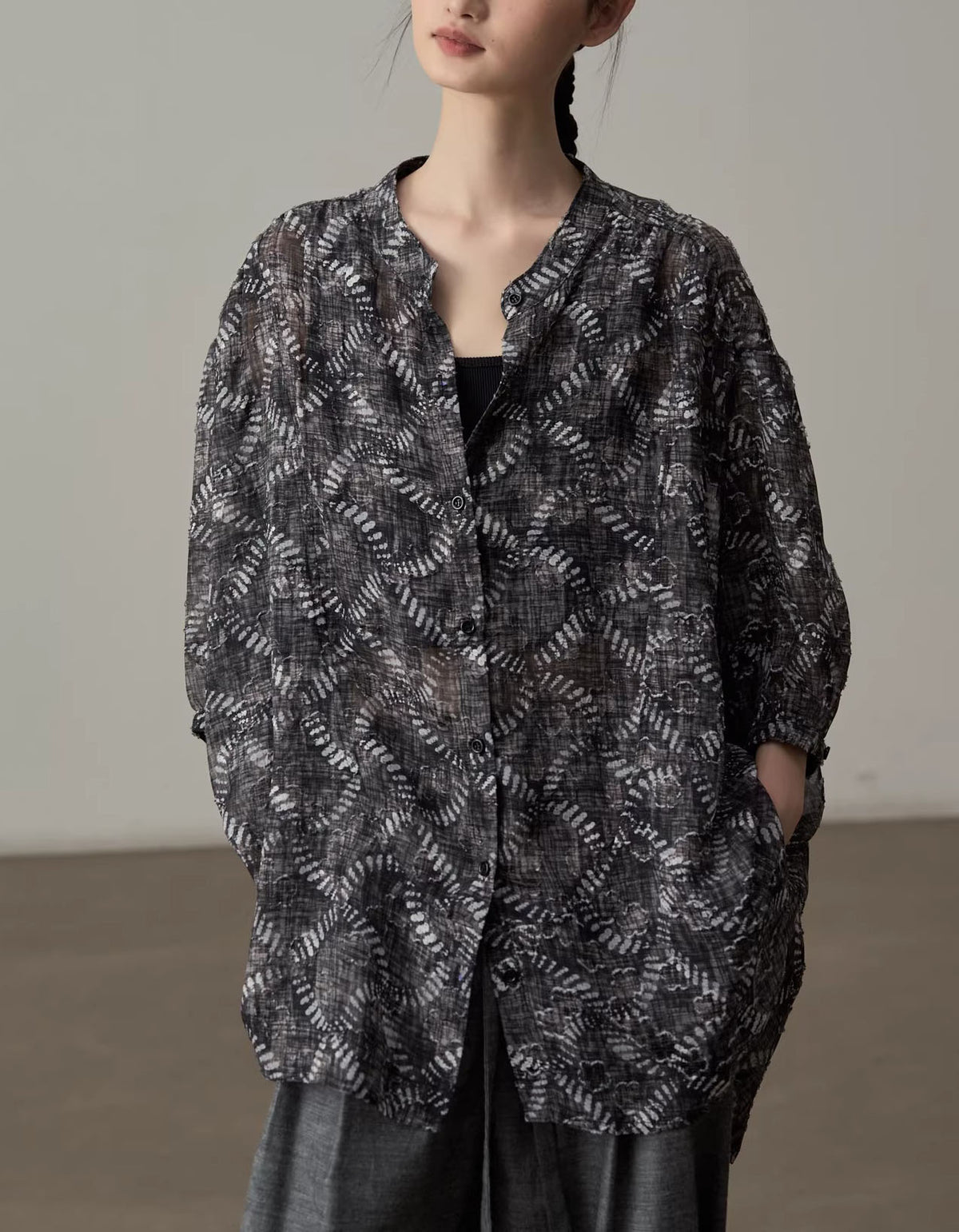 Casual Lightweight Printed Shirt Loose Fit Everyday Wear