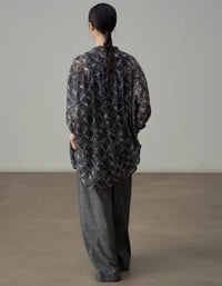 Women’s Relaxed Fit Abstract Print Button-Up Blouse