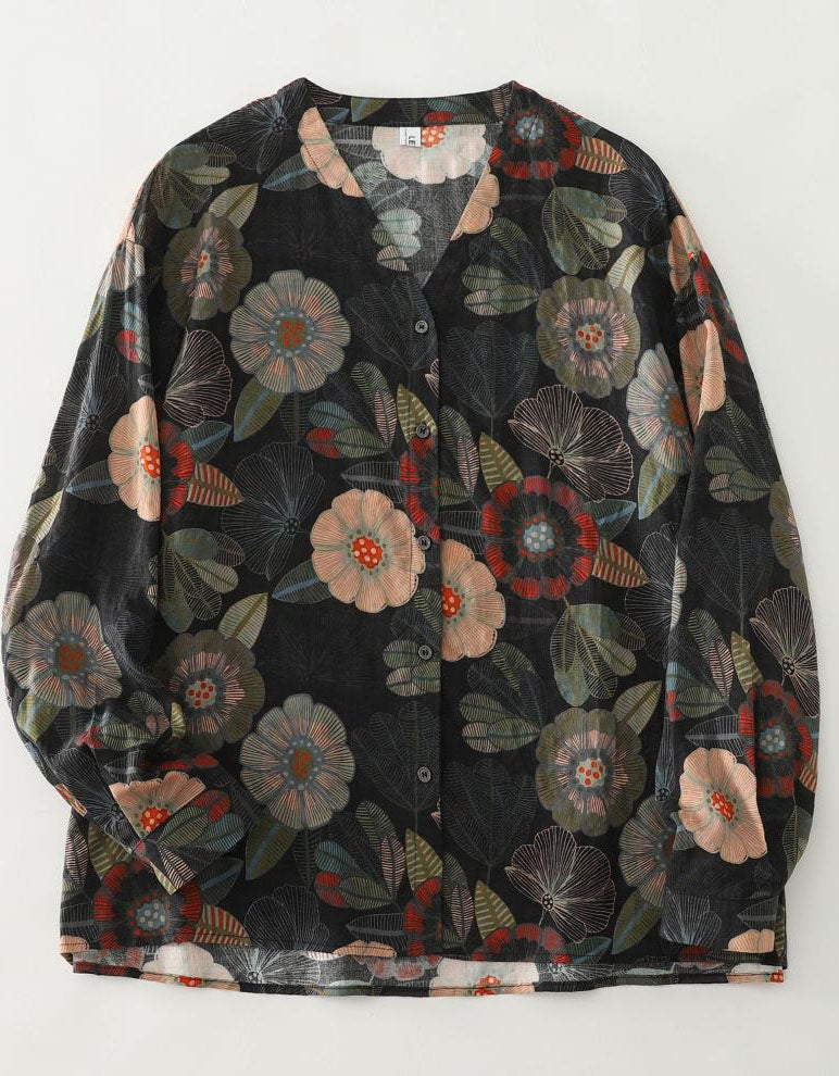 Floral patterned shirt on a white background