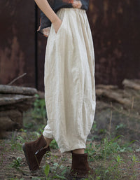 Lightweight breathable linen blend casual pants for women