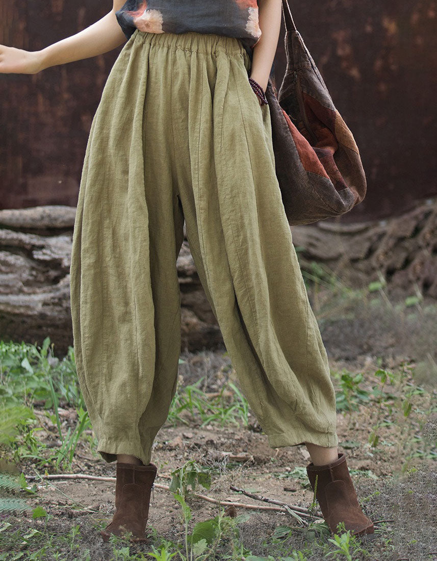 Lightweight Cotton Linen Vintage Casual Harem Pants