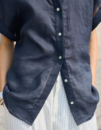 relaxed fit white linen shirt women casual