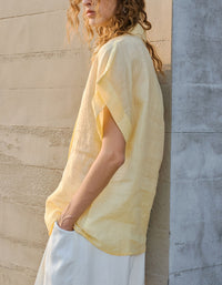 Breathable Linen Short Sleeve Shirt Women Casual