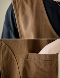 Casual Button Front Linen Women's Vest