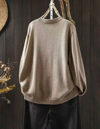 Casual Colorful Button O-Neck Knit Sweater