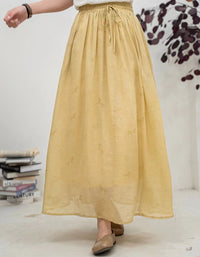 Lightweight Linen Blend Maxi Skirt for Summer