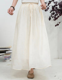 Women’s Relaxed Fit Linen A-Line Maxi Skirt