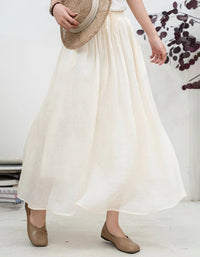 Elegant elastic waist maxi skirt with flowy silhouette