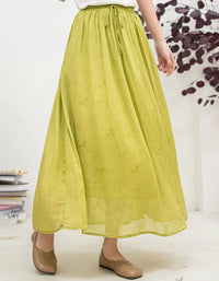 Casual Summer Linen A-Line Long Skirt Women
