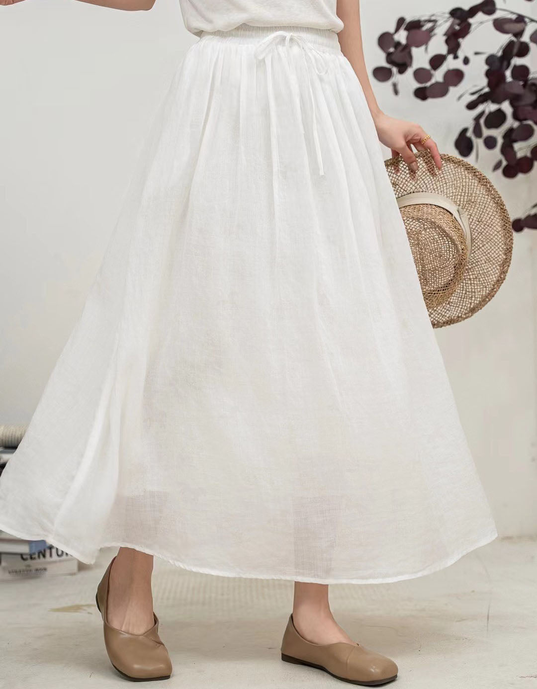 Comfortable vacation-ready linen skirt for women