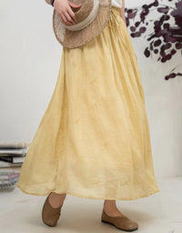 Women's relaxed fit linen blend long skirt
