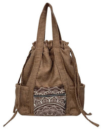 Natural Jute Tote Bag Drawstring Boho Eco Handbag