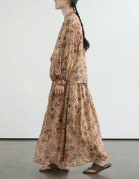 Loose Comfortable Vintage Pure Linen Skirt