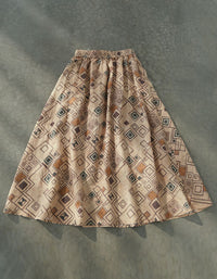 Loose Comfortable Vintage Pure Linen Skirt