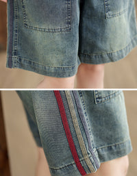 Casual High-Waisted Denim Bermuda Shorts