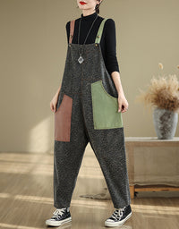 Casual High Waist Leopard Print Denim Jumpsuit
