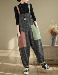 Casual High Waist Leopard Print Denim Jumpsuit