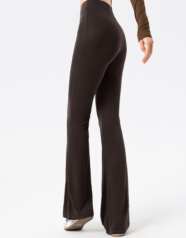 Casual High Waist Flare Pants Women Stretch Fit
