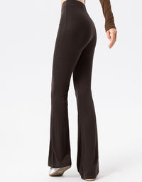 Casual High Waist Flare Pants Women Stretch Fit