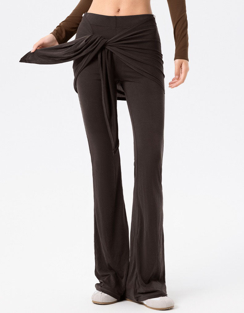 Women’s Wide Leg Yoga Pants with Side Wrap Detail