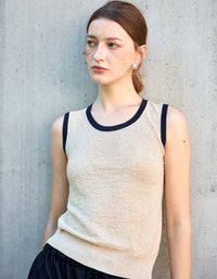 casual women knit tank top summer fashion front view