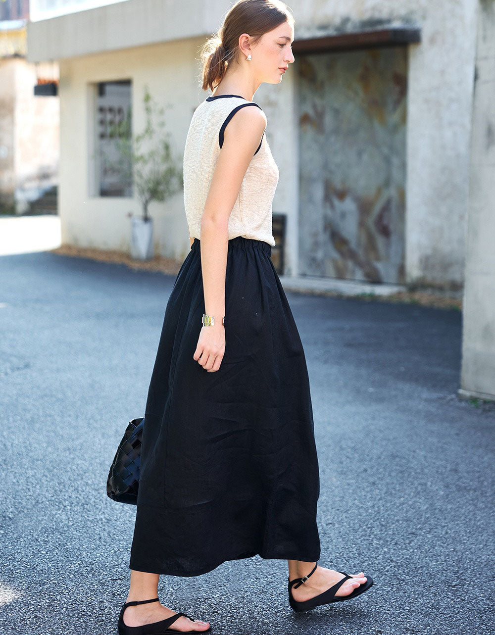 lightweight knit summer tank top women outfit side view