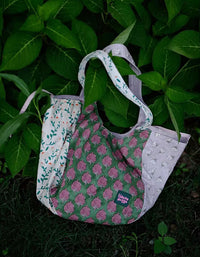 vintage floral shoulder tote bag lightweight shopping bag
