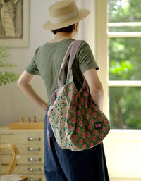 Boho Floral Canvas Shoulder Bag – Casual Shopper Tote