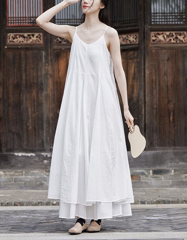 Casual Sleeveless Layered Cotton Summer Dress