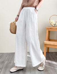 Casual Loose-Fit Wide-Leg Linen Pants