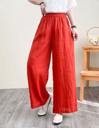 Casual Loose-Fit Wide-Leg Linen Pants
