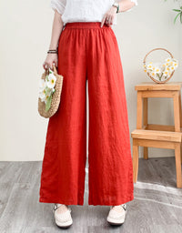 Casual Loose-Fit Wide-Leg Linen Pants