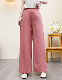 Casual Loose-Fit Wide-Leg Linen Pants