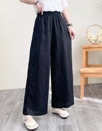 Casual Loose-Fit Wide-Leg Linen Pants