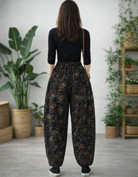 Relaxed fit floral harem pants women back view