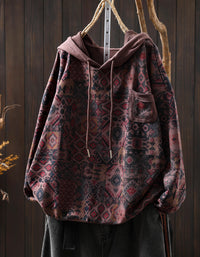 Casual Loose Fit Printed Hoodie Sweatshirt