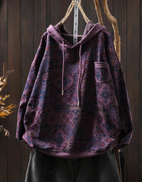 Casual Loose Fit Printed Hoodie Sweatshirt
