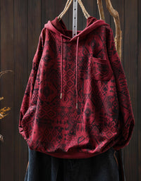 Casual Loose Fit Printed Hoodie Sweatshirt
