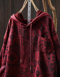 Casual Loose Fit Printed Hoodie Sweatshirt