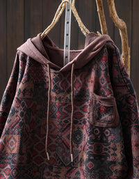 Casual Loose Fit Printed Hoodie Sweatshirt