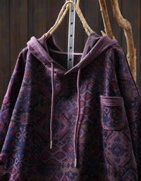 Casual Loose Fit Printed Hoodie Sweatshirt