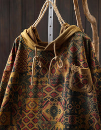 Casual Loose Fit Printed Hoodie Sweatshirt